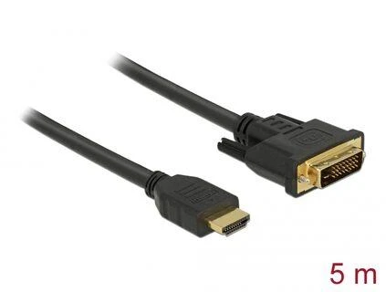 Kabelis Delock HDMI - DVI- D 5m juoda (85656)