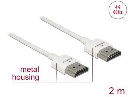 Kabelis Delock HDMI - HDMI 2m balta (85137)