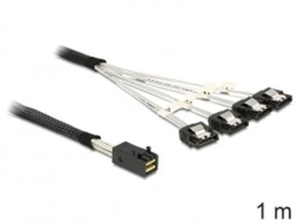 Delock Cable Mini SAS HD SFF 8643 x4 > 4x SATA 1 m