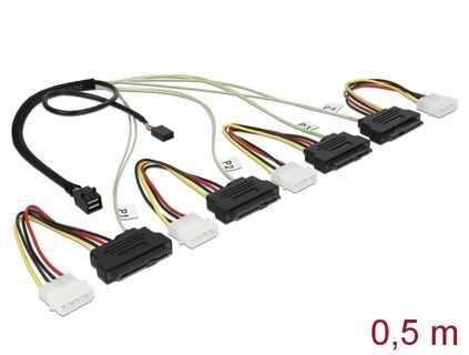 Delock PFP 8643 - SATA x4, 0.5m, Multicolor (83390)