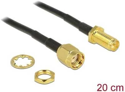 Delock antenos kabelis RP-SMA kištukas > RP-SMA kištukas, skirtas montuoti 200 mm