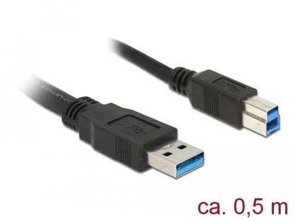 DELOCK Cable USB 3.0 Type-A male > USB 3.0 Type-B male 0,5 m juodas