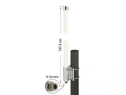 Delock Antenna LoRa SDR 868Mhz lizdas 8dbi 1474mm omni fiksuotas baltas lauko