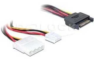Delock SATA 15 kontaktų – Molex – 4 kontaktų diskelis, 0,3 m daugiaspalvis (65227)