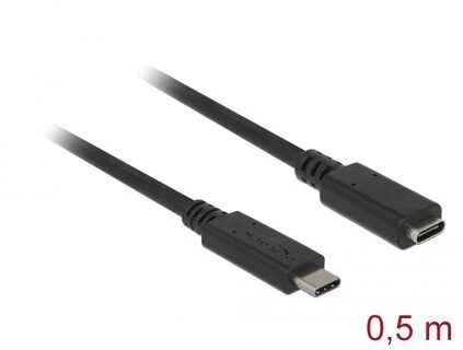 DELOCK ilgintuvas SuperSpeed USB USB 3.1 Gen 1 USB Type-Cmale > moteriškas 3 A 0,5 m juodas