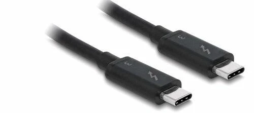 DELOCK laidas Thunderbolt 3 USB-C kištukas > USB-C vyriškas pasyvus 1,0 m 5 A 20 Gb/s juodas