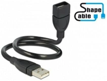 Kabelis USB Delock USB-A - USB-A 0.35 m Juodas (83498)