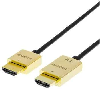 Kabelis DELTACO Itin plonas HDMI, 4K UHD, 3m, juodas/auksinis / HDMI-1043-K / 00100012