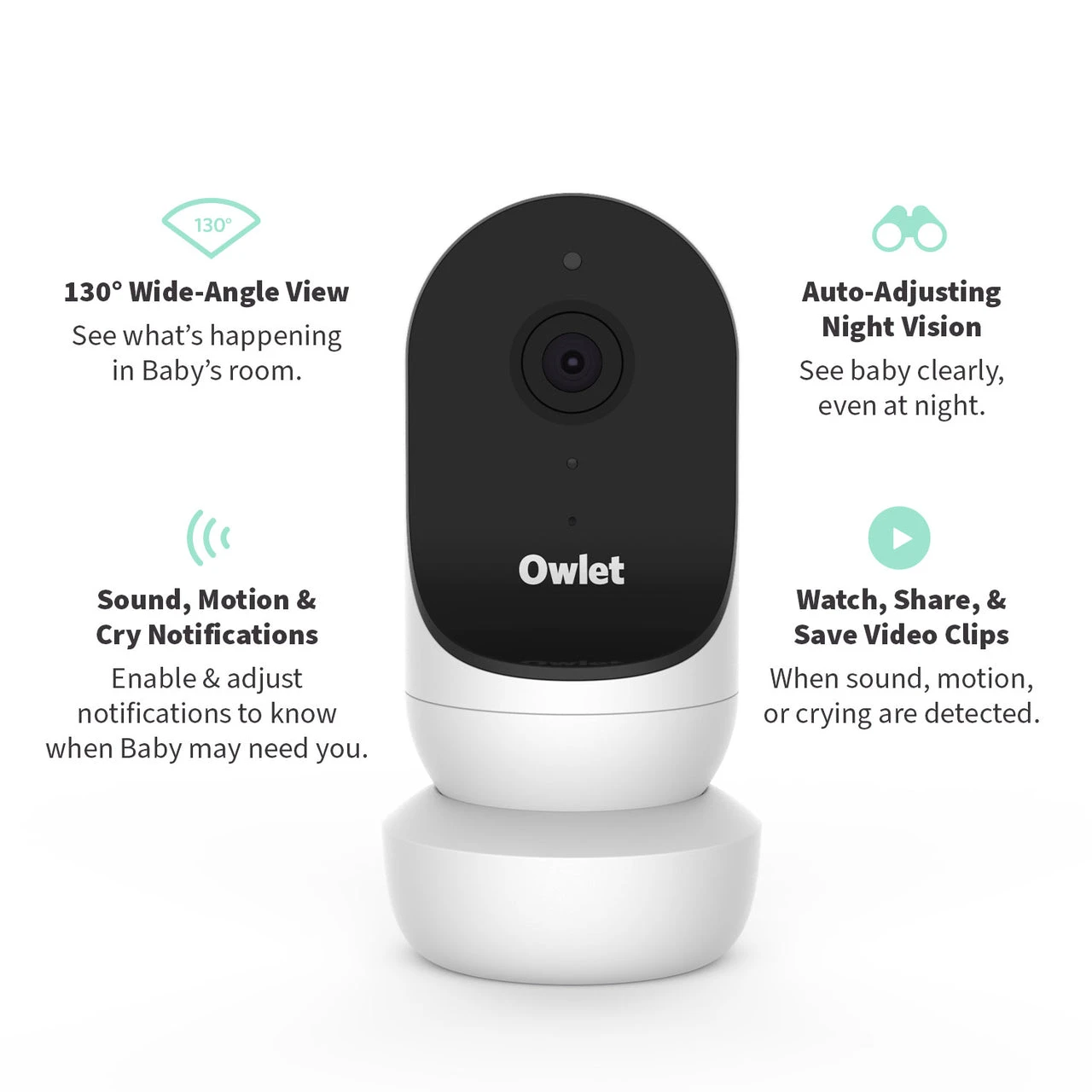 Išmani kūdikio kojinė „Owlet Dream Sock“, mėtų spalvos + Owlet Cam 2 mobili auklė aprašymas - Prekės nuotrauka