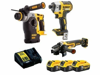 Įrankių rinkinys DeWalt DCK305P3T-QW (DCH273 + DCG405N + DCF887N); 18 V; 3x5,0 Ah akum.