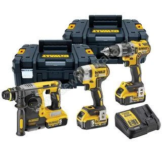 Akumuliatorinių įrankių rinkinys DEWALT DCK368P3T, DCD796 + DCF887 + DCH273 | 18V | 3x4.0Ah | 2xTSTAK II