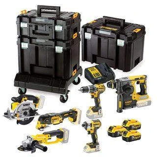 Įrankių rinkinys Dewalt DCK654P3T (DCD796 + DCF887 + DCG412 + DCS355 + DCS391 + DCB273); 18 V; 3x5,0 Ah akum.