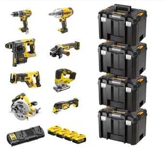 Įrankių rinkinys DeWalt DCK865P4T-QW (DCD796 + DCF899H + DCS367 + DCH273 + DCS334 + DCG405 + DCS355 + DCS570); 18 V; 4x5,0 Ah akum.