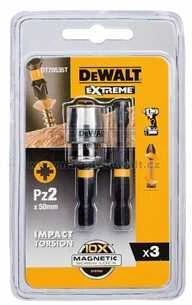 DEWALT POVEIKIO PATARIMAS. PZ2 2vnt.. + KREČIAUS POVEIKIO TORSIJOS MAGNETINIS LAIKIKLIS