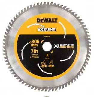 Pjovimo diskas medienai DeWalt; 305x2,16x30,0 mm; Z78; 7°