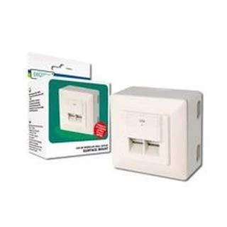 Assmann Electronic DIGITUS CAT 5e sieninis lizdas ekranuotas 2x RJ45 8P8C LSA spalvos grynas baltas paviršinis montavimas