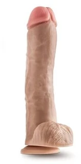 Dreamtoys Blush DR. SKIN MR. SAVAGE 11,5 colių dildo su kamuoliukais, smėlio spalvos