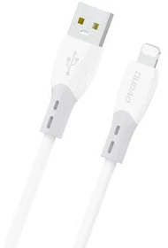 Dudao L25SL 30 W USB-A – Lightning laidas su minkštu silikoniniu pynimu, 1 m – baltas