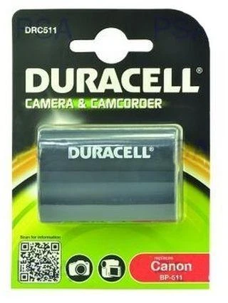 Baterija Duracell DRC511 7,4V 1600mAh ličio jonų - Canon BP-508 / BP-511 / BP-511A / BP-512 / BP-514,