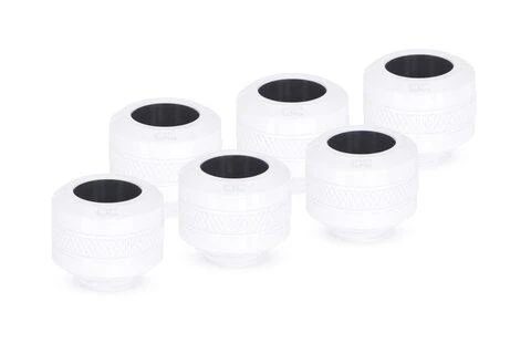 Alphacool „Icicle PRO“ jungtis, 13 mm kietas vamzdelis, G1/4, 6 vnt. pakuotėje, baltas