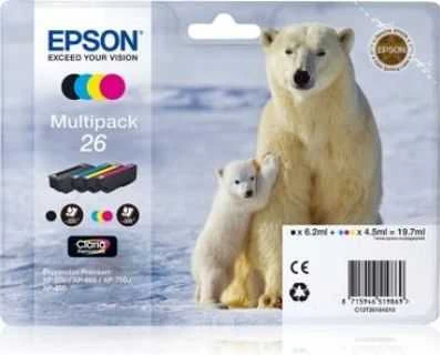 Epson C13T26164020 (cyan, magenta, yellow, juodas)