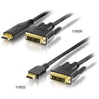 HDMI į DVI-D laidų poros jungtys