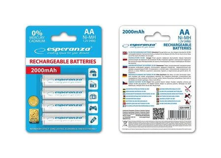 Esperanza EZA104W Įkraunama baterija Ni-MH AA 2000MAH x4