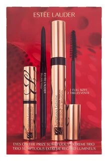 Estee Lauder Eyes On The Prize Sumptuous Extreme Trio komplektas tusz do rzęs 8ml + tusz do rzęs 2.8ml + neperšlampamas eyeliner 1.2g