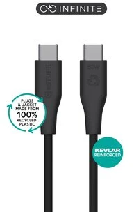 Kabelis USB eStuff USB-C - USB-C 1 m Juodas