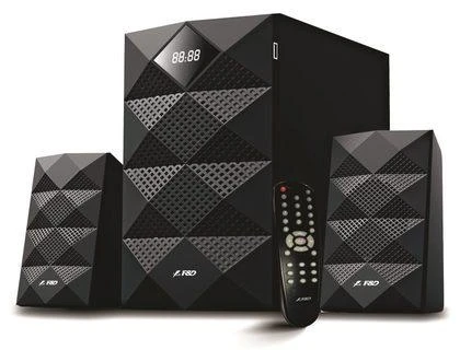 Kompiuterio kolonėlės Fenda F&D A180X 2.1 daugialypės terpės garsiakalbiai, 42W RMS (14Wx2+14W), 2x3'' palydovai + 5,25'' žemųjų dažnių garsiakalbis, BT 5.0/AUX/USB/FM/LED Ekranas/Nuotolinio valdymo pultas/Medinis/Juodas