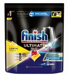 Indaplovių kapsulės Finish Quantum Ultimate Lemon, 40 vnt.