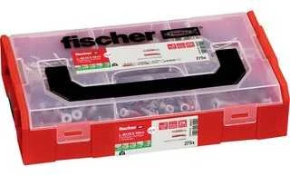 Drėkintuvas Fischer FixTainer - DUOPOWER & DUOSEAL + Schrauben (hellgrau/raudona, 275-teilig)