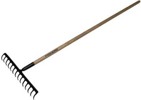 Fiskars FS135751 Grėblys 12 dantų su medine rankena 1560 mm (FSL12)