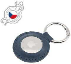 FIXED Leather dėklas skirtas AirTag, mėlynos spalvos