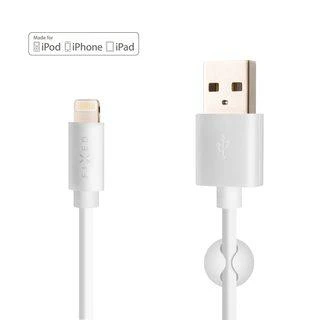 Fixed Fiksuotas | Duomenų ir įkrovimo kabelis su USB/lightning jungtimis | Baltas