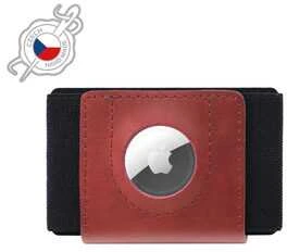 FIXED Tiny Wallet dėklas skirtas AirTag, raudonos spalvos