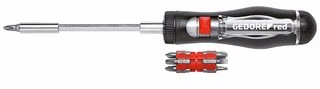Gedore Raudona magazine ratchet screwdriver 13in1, 1/4 - juodas / red, with 13 bits - 3301337