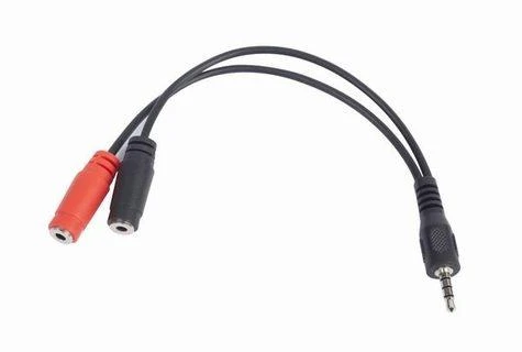 GEMBIRD CCA-417M Gembird Adapteris Stereo Mini Jack (M) 4-pin -> 2x Mini Jack (F), metal, juodas