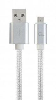 GEMBIRD CCB-mUSB2B-AMBM-6 Gembird cotton braided micro USB cable 2.0 AM-MBM5P 1.8M, metal connectors,juodas