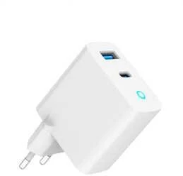 Gembird 2 prievadų 30 W GaN USB greitasis įkroviklis, LED baltas TA-UC-PDQC30L-W-01