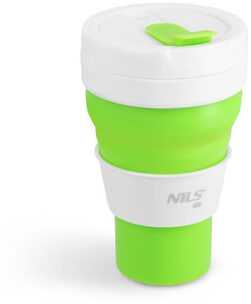 Nils Sulankstomas silikoninis kelioninis puodelis su dangteliu, 600 ml