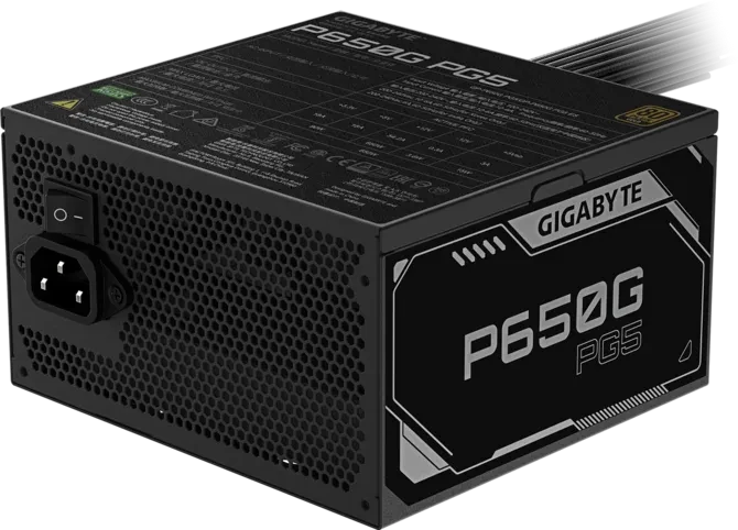 Gigabyte P650G PG5 650W maitinimo blokas, 80+ Gold, ATX 3.1, PCIe 5.1 (GP-P650G PG5)