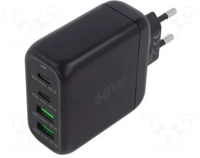 Įkroviklis Goobay Multiport fast įkrovimo stotelė USB-C PD (68 W), juodas