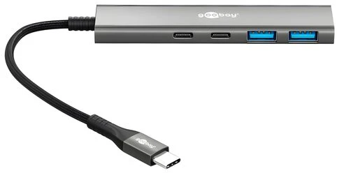 „Goobay Slim“ 4 prievadų USB šakotuvas, USB-C į USB-C/USB-A, 5 Gb/s | 76563