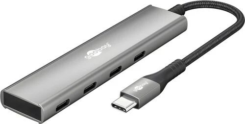 „Goobay Slim“ 4 prievadų USB šakotuvas, USB-C į USB-C, 5 Gb/s