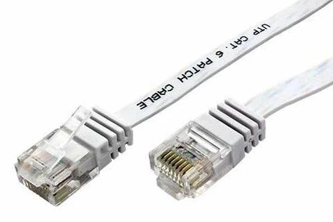 Goobay Ethernet Patch plokščias kabelis UTP Cat6 20m baltas