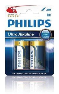 Baterija Philips Ultra Alkaline C 2 lizdinė plokštelė
