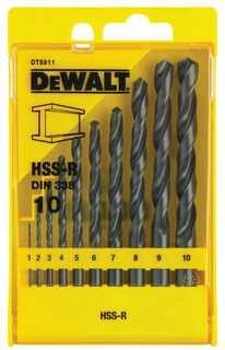 Dewalt grąžtų metalui rinkinys HSS-R 10vnt. 1-10mm DT5911-QZ