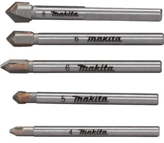 Grąžtas Makita Grąžtų rinkinys stiklui ir plytelėms: 4x51mm, 5x51mm, 6x58mm (2x), 8x58mm E-25410