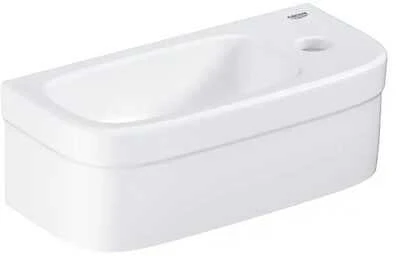 Grohe EuroCeramic praustuvas, 370x180 mm, skylė maišytuvui dešinėje, baltas